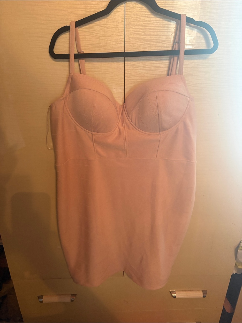 Haute Monde Blush Pink Bustier Slip Dress